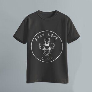 Stay Home Club Black Cat Shirt - Large